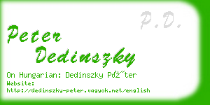 peter dedinszky business card